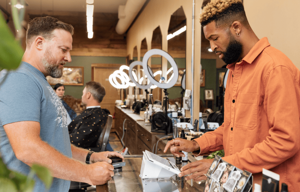 Clover Mini POS at a Barber Business