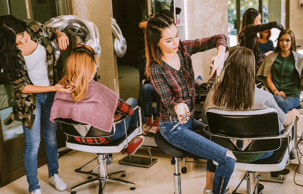 Hairstylist at a Clover Salon And Spa POS