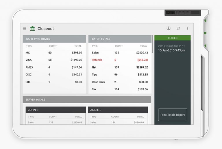 Here you can View End Of Day Reports Per Employee