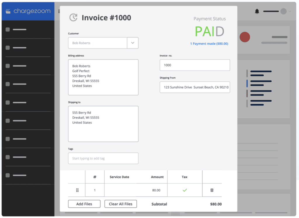 Invoice pad and instantly reported to quickbooks