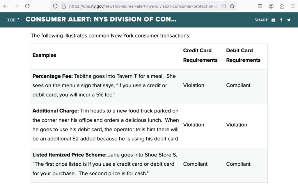 New York State Credit And Debit Card And Cash Pricing Guidelines 