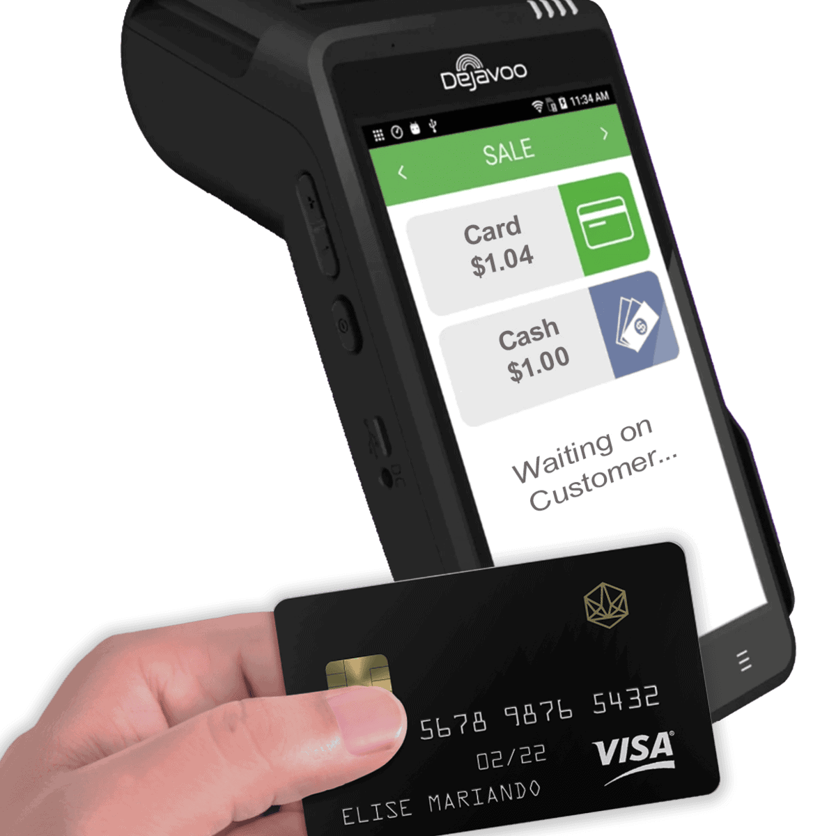 Dejavoo QD2 Mobile Card Machine Edge Dual Pricing