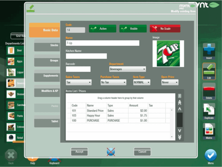 Mynt POS System Item Creation and Customization