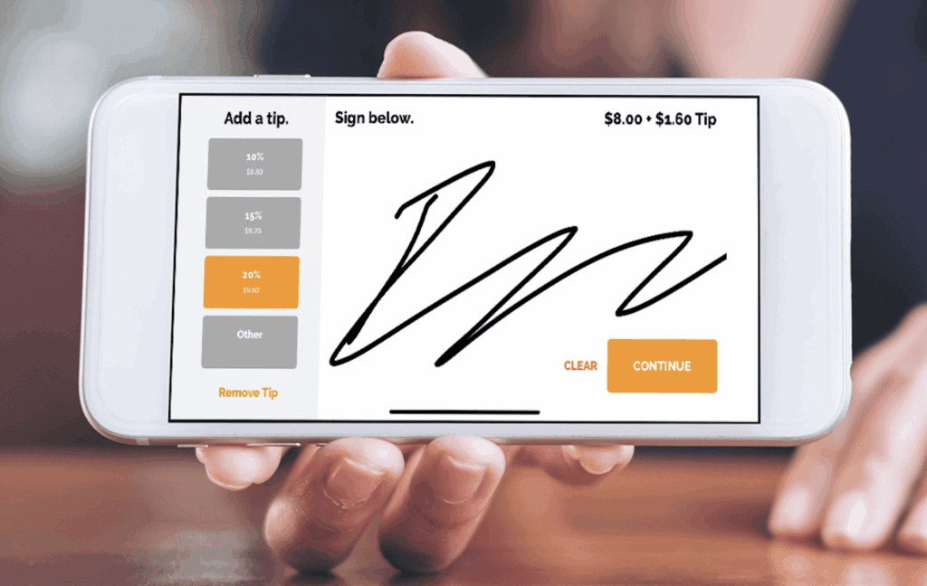 customer tap to pay customer tips with smartphone tap to pay