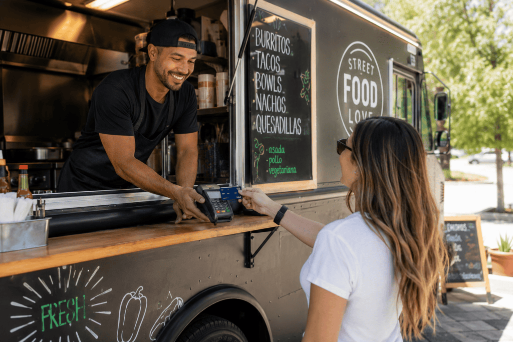 Food Trucks Payment Processing with Customer and a Free PayAnywhere Credit Card Terminal from iSmart Payments