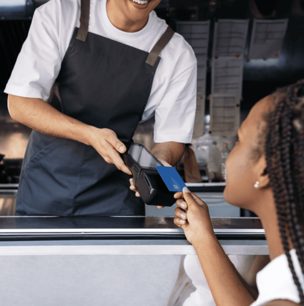 food truck with pos system and customer