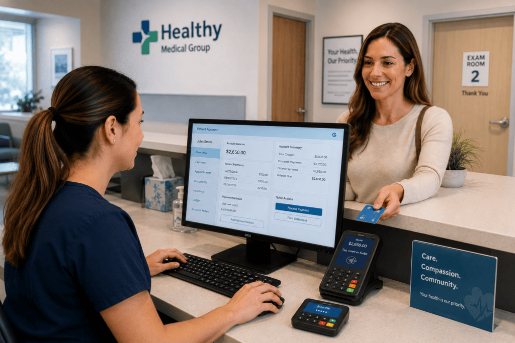 medical business with people using dual pricing payment system