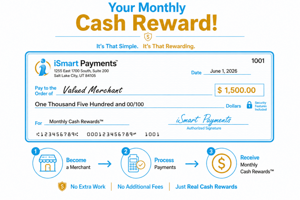Image of a check for monthly cash rewards