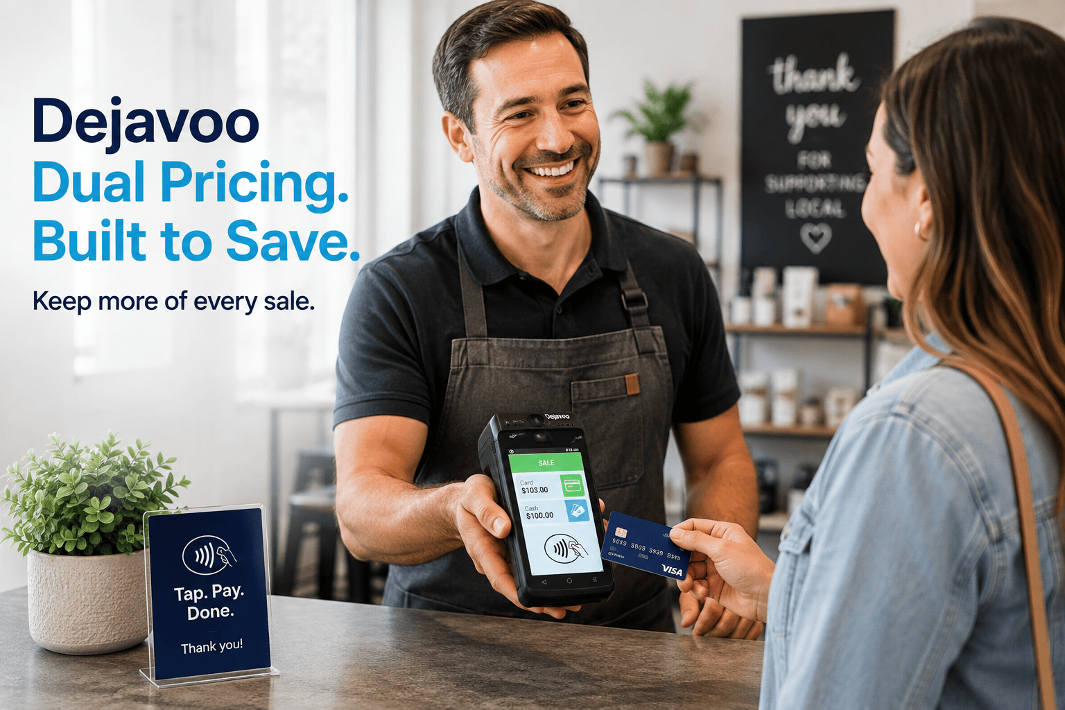 Image of Dual Pricing Card Terminal at the Counter