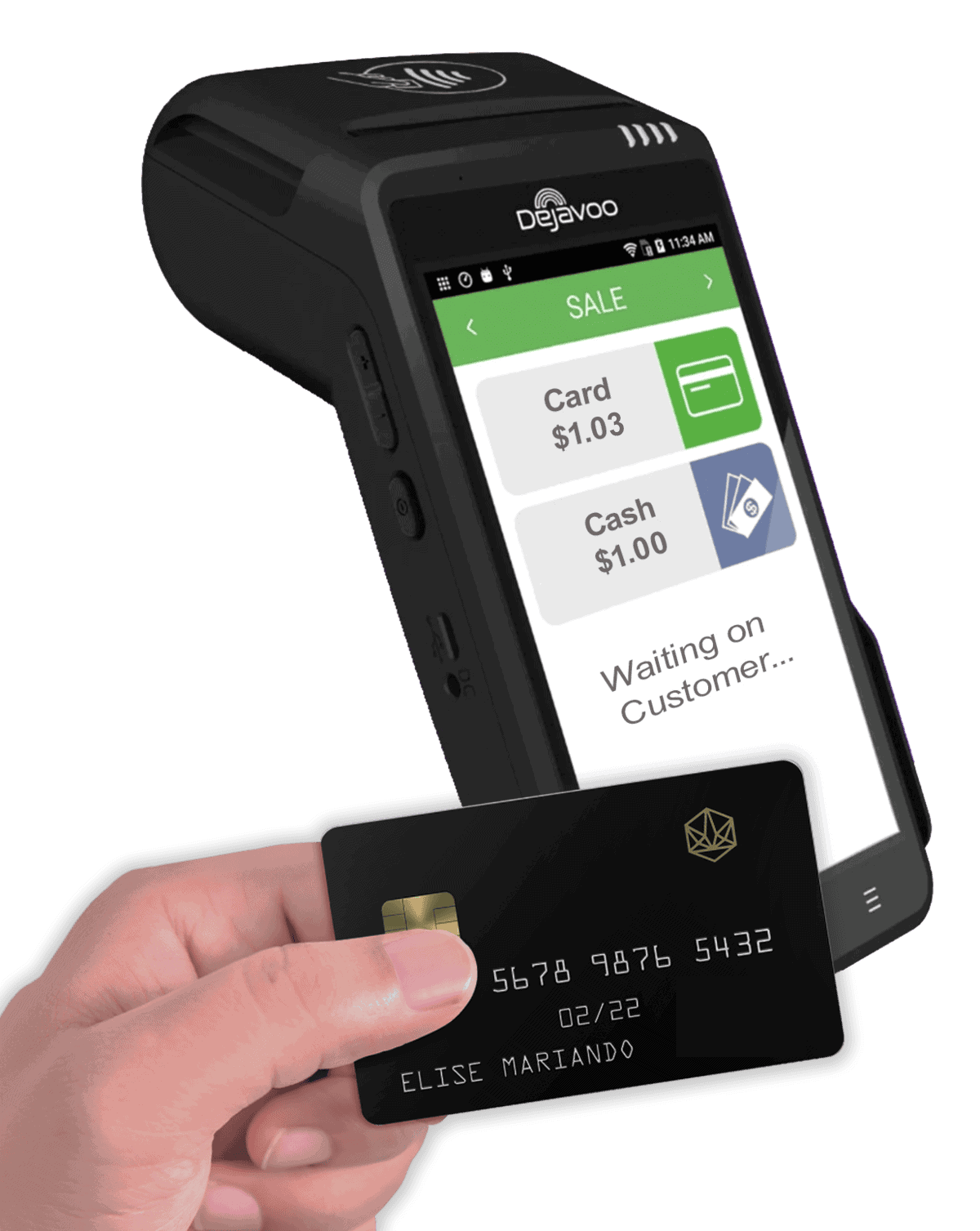 Image of a dual pricing payment processing dejavoo terminal from ismart payments