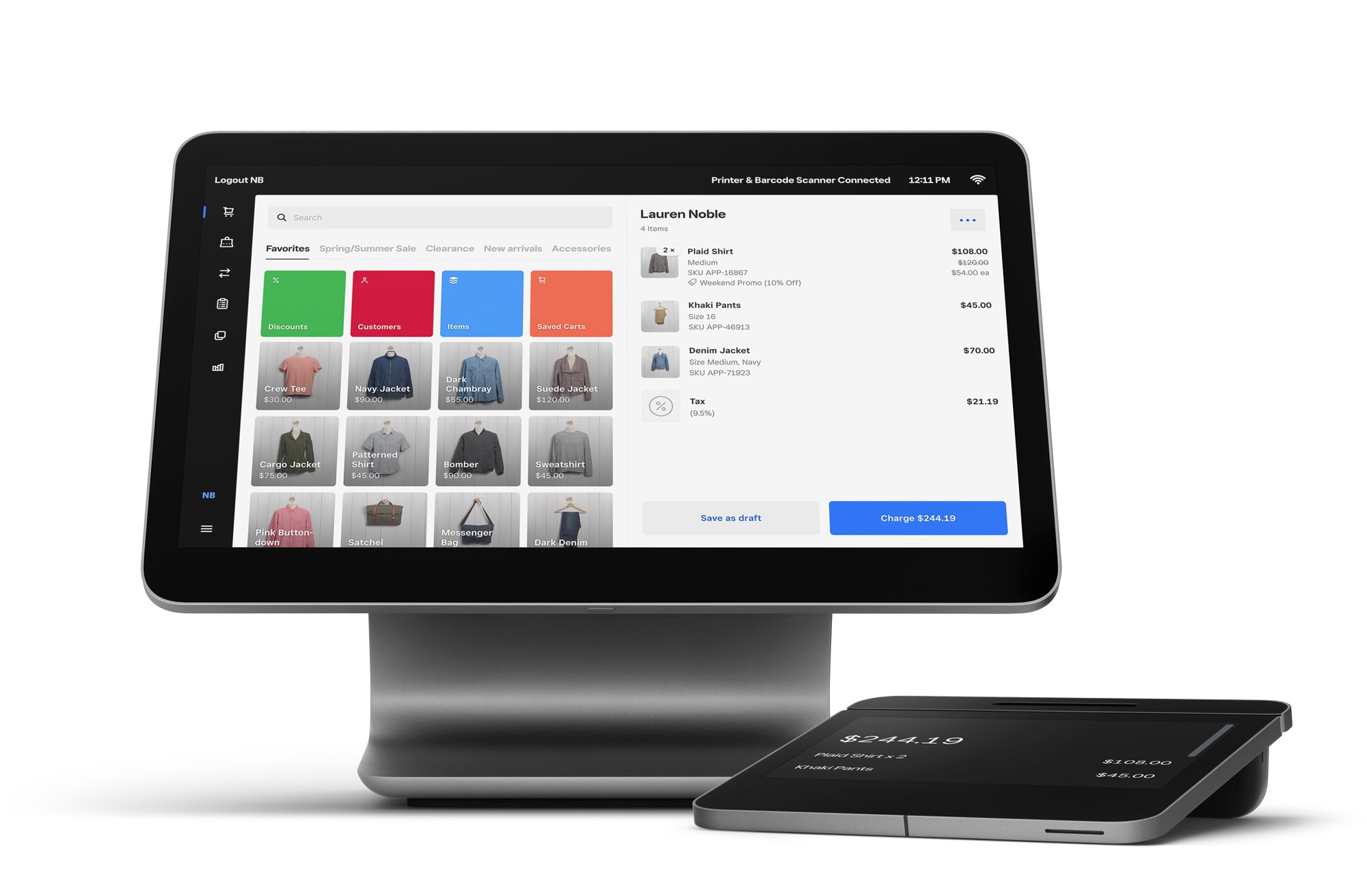 Image of Square Register POS Checkout Screen