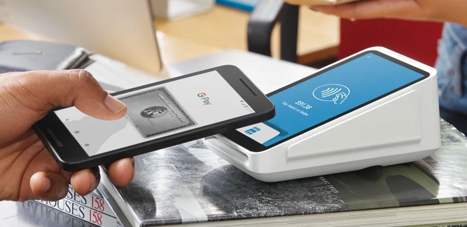 image of customer using tap to pay on square terminal